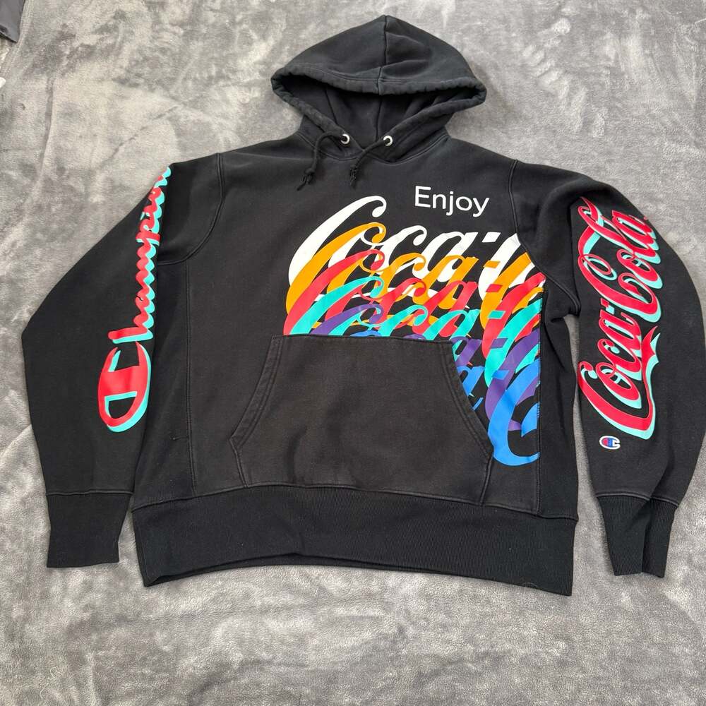 Champion Reverse Weave x Coca-Cola Black Multi-Logo Hoodie